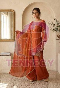 Roman Crush Sequence Kurti Palazzo Dupatta Set