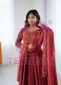 Roman Shimmer Anarkali Set
