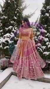 Rose Pink Japan Satin Lehenga Choli Set