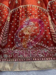 Rust Orange Krishma Silk Lehenga Set