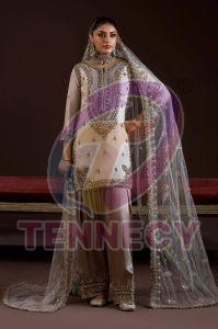 Sequins Embroidered Top Palazzo Dupatta Set