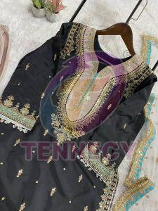 Sequins Embroidered Top Palazzo Dupatta Set