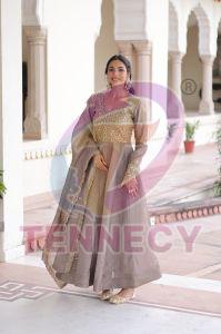 Sequins Zari Embroidered Party Wear Gown