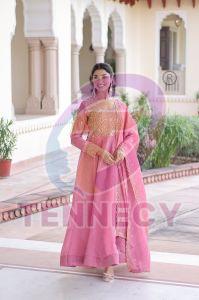 Sequins Zari Embroidered Party Wear Gown