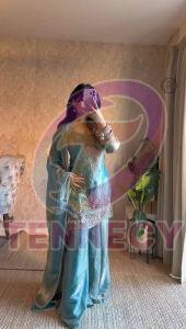 Sky Blue Fendy Silk Palazzo Set