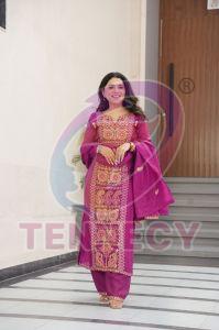 Thread Embroidered Pant Suit Set