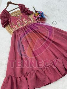 Wedding Wear Mal Chanderi Gown Dress