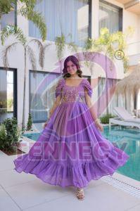 Wedding Wear Mal Chanderi Gown Dress