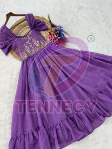 Wedding Wear Mal Chanderi Gown Dress