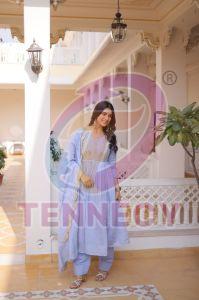 Wedding Wear Mal Chanderi Gown Set