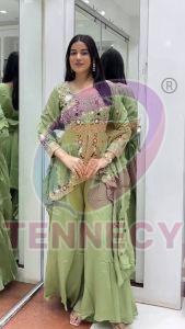Wedding Wear Rangoli Silk Palazzo Dupatta Set