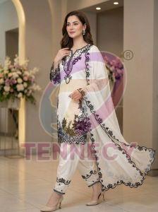 White Embroidered Farshi Suit Salwar Set