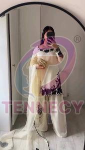 White Fendy Silk Party Suit Set