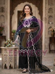 Pakistani Style Cut Work Palazzo Suit Set