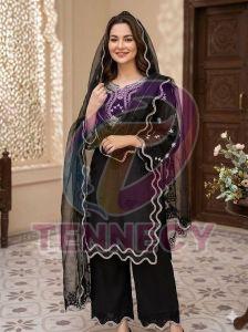 Pakistani Style Cut Work Palazzo Suit Set