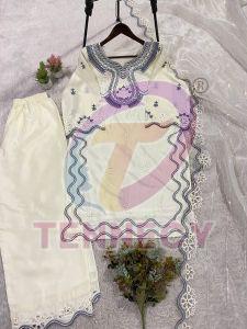 Pakistani Style Cut Work Palazzo Suit Set