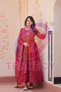 Women Party Wear Embroidered Gown Set
