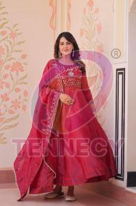 Women Party Wear Embroidered Gown Set
