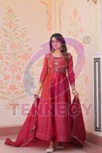 Women Party Wear Embroidered Gown Set