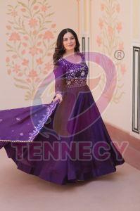 Women Party Wear Embroidered Gown Set