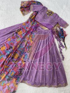 Womens Zari Sequins Wedding Lehenga Set