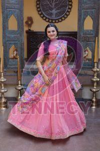 Womens Zari Sequins Wedding Lehenga Set