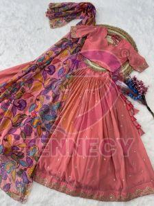 Womens Zari Sequins Wedding Lehenga Set