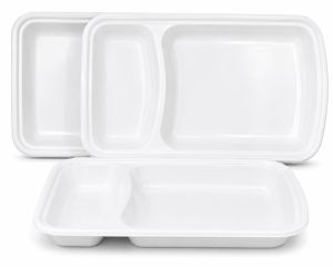 2 Compartment Bagasse Disposable Tray