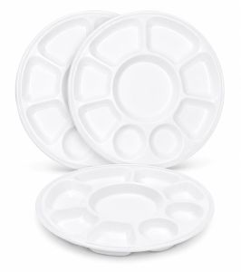 9 Compartment Round Bagasse Disposable Tray