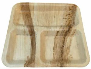 10 Inch 3 CP Square Areca Palm Leaf Plate