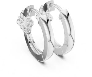 14K Floral Diamond Hoop Earrings