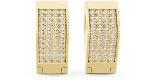 14K Rose Gold Diamond Rectangle Earrings
