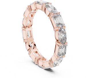 Alternating Emerald Marquise Diamond Ring
