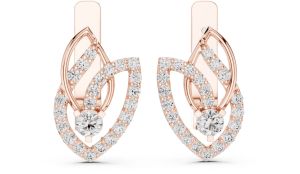 Designer Open Leaf Diamond Earring
