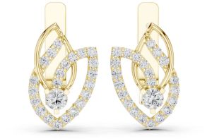 Designer Open Leaf Diamond Earring