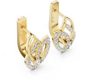 Designer Open Leaf Diamond Earring