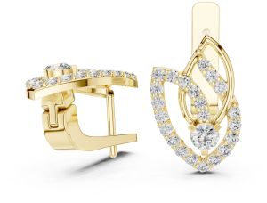 Designer Open Leaf Diamond Earring
