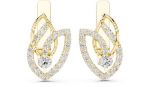 Designer Open Leaf Diamond Earring