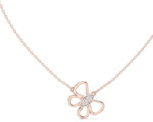 Diamond Blossom Charm Necklace