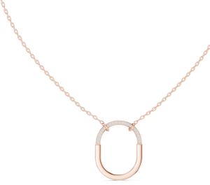 Diamond Oval Link Pendant Necklace