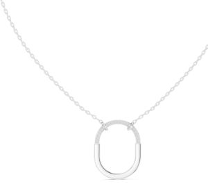 Diamond Oval Link Pendant Necklace