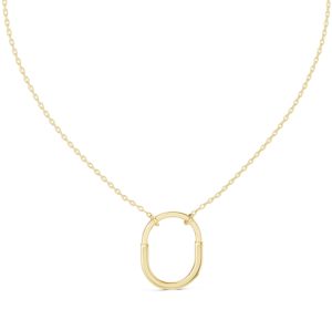 Diamond Oval Link Pendant Necklace