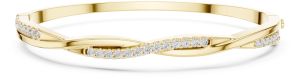 Elegant Twisted Diamond Bangle Bracelet