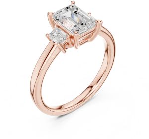 Emerald Cut Three Stone Diamond Ring