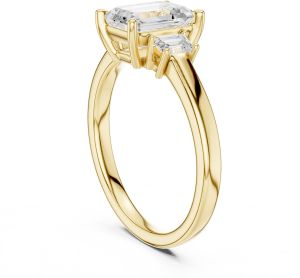 Emerald Cut Three Stone Diamond Ring