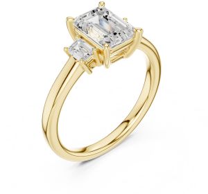 Emerald Cut Three Stone Diamond Ring
