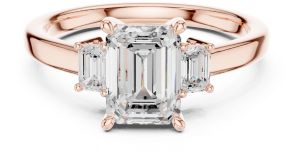 Emerald Cut Three Stone Diamond Ring