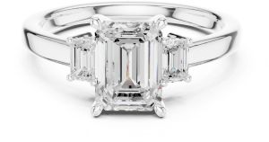 Emerald Cut Three Stone Diamond Ring