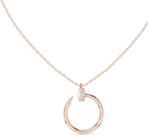 Open Circle Diamond Pendant Necklace