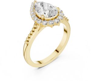 Pear Halo Diamond Engagement Ring